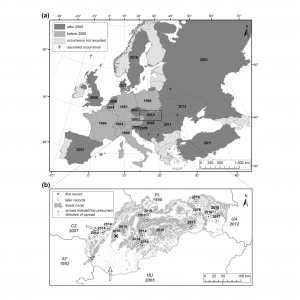 Distribution, Habitat Preference, and Management of the Invasive Ambrosia Beetle Xylosandrus germanus (Coleoptera: Curculionidae, Scolytinae) in European Forests with an Emphasis on the West Carpathians